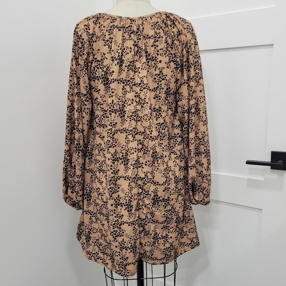 ASOS DESIGN Wom Mini Smock Dress with Long Sleeves and Tie Neck Size 2 - Picture 4 of 12